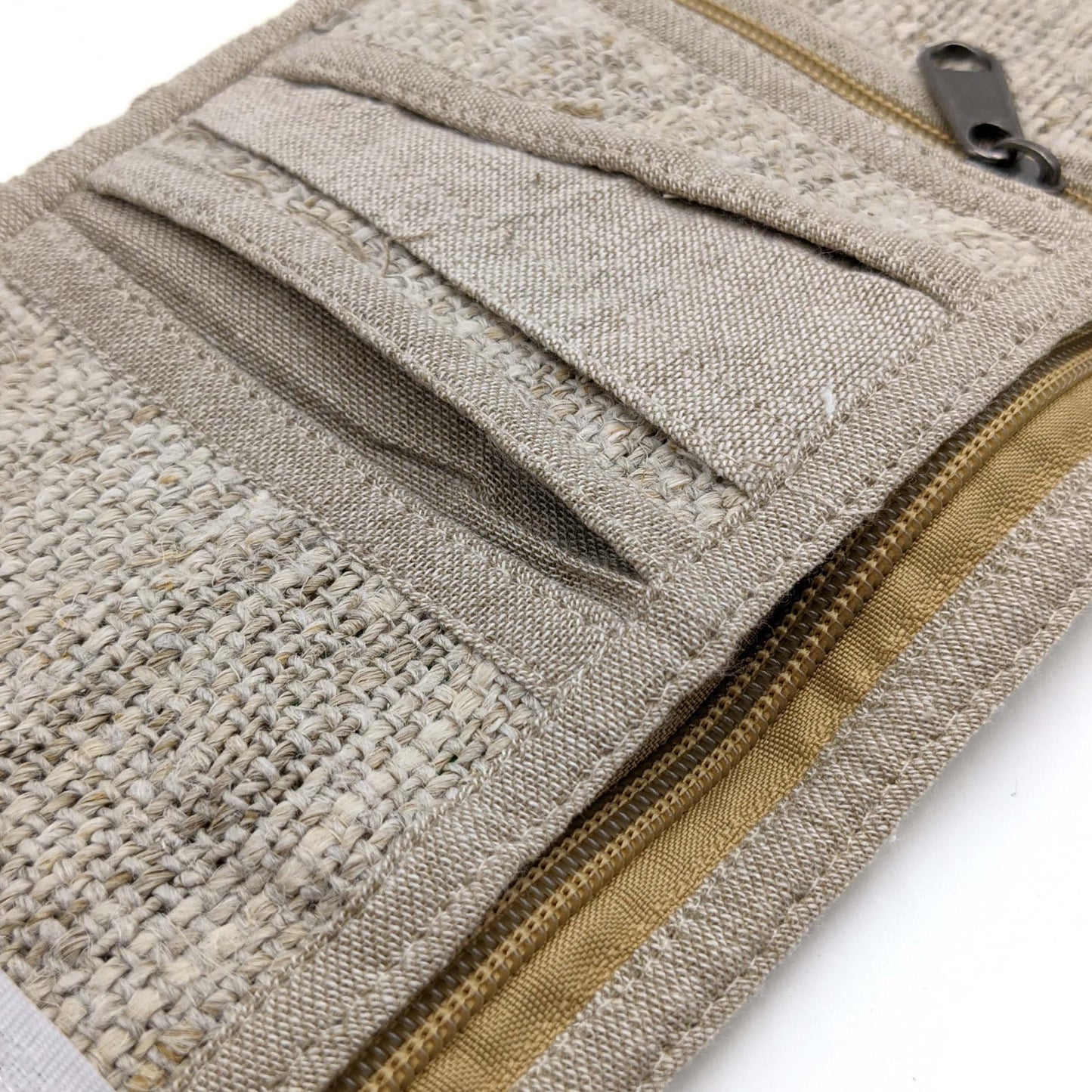 Hemp Wallet Beige Open Closeup