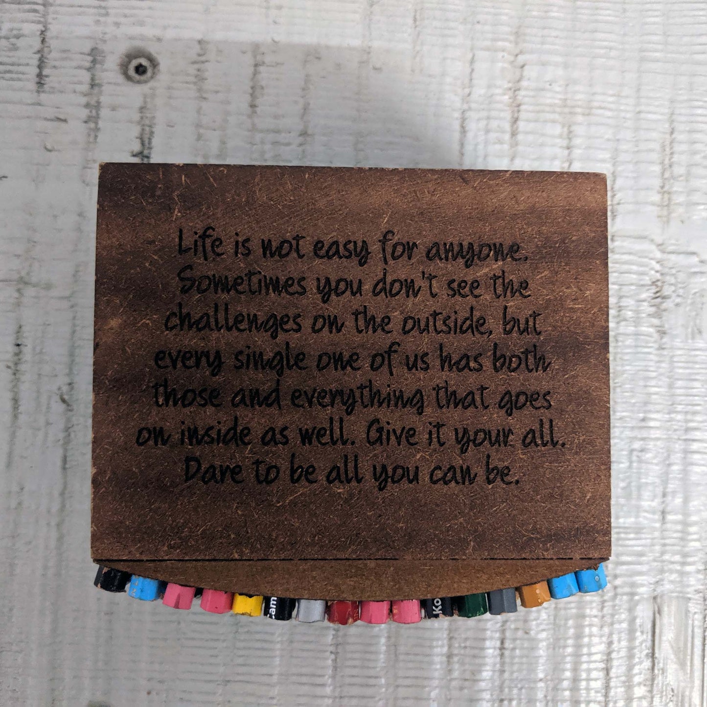 wooden box with laser engraving