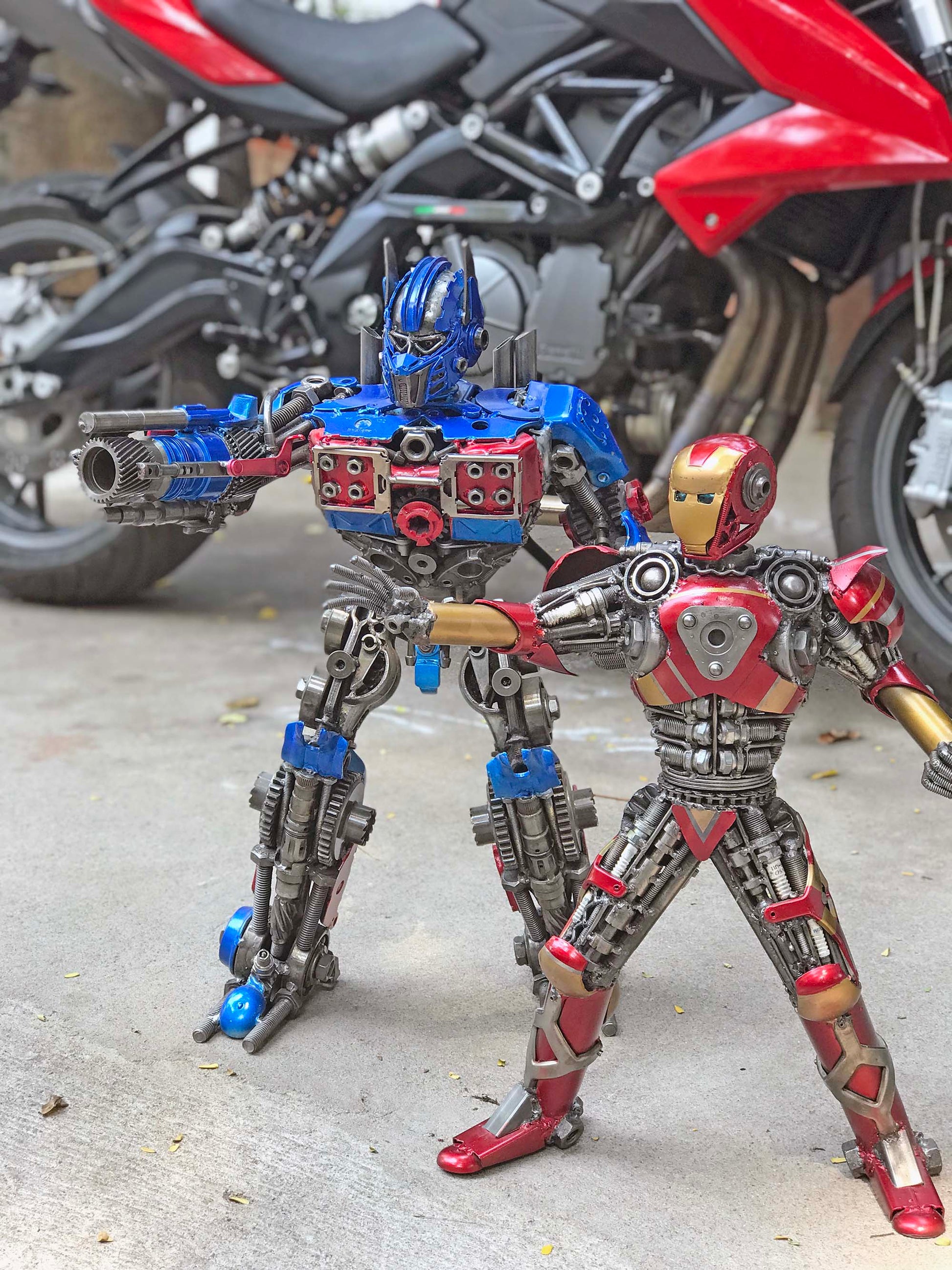 Transformers Optimus Prime hand-crafted from metal