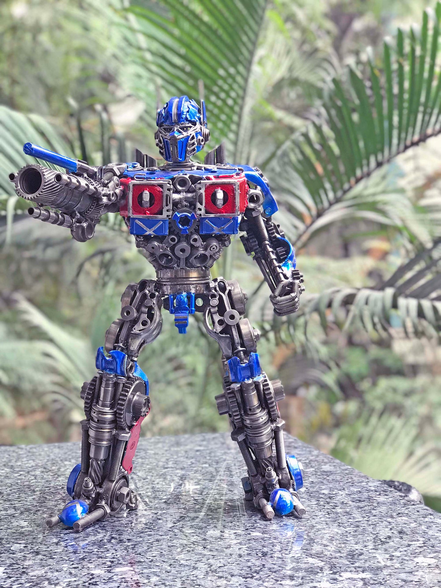 Transformers Optimus Prime hand-crafted from metal