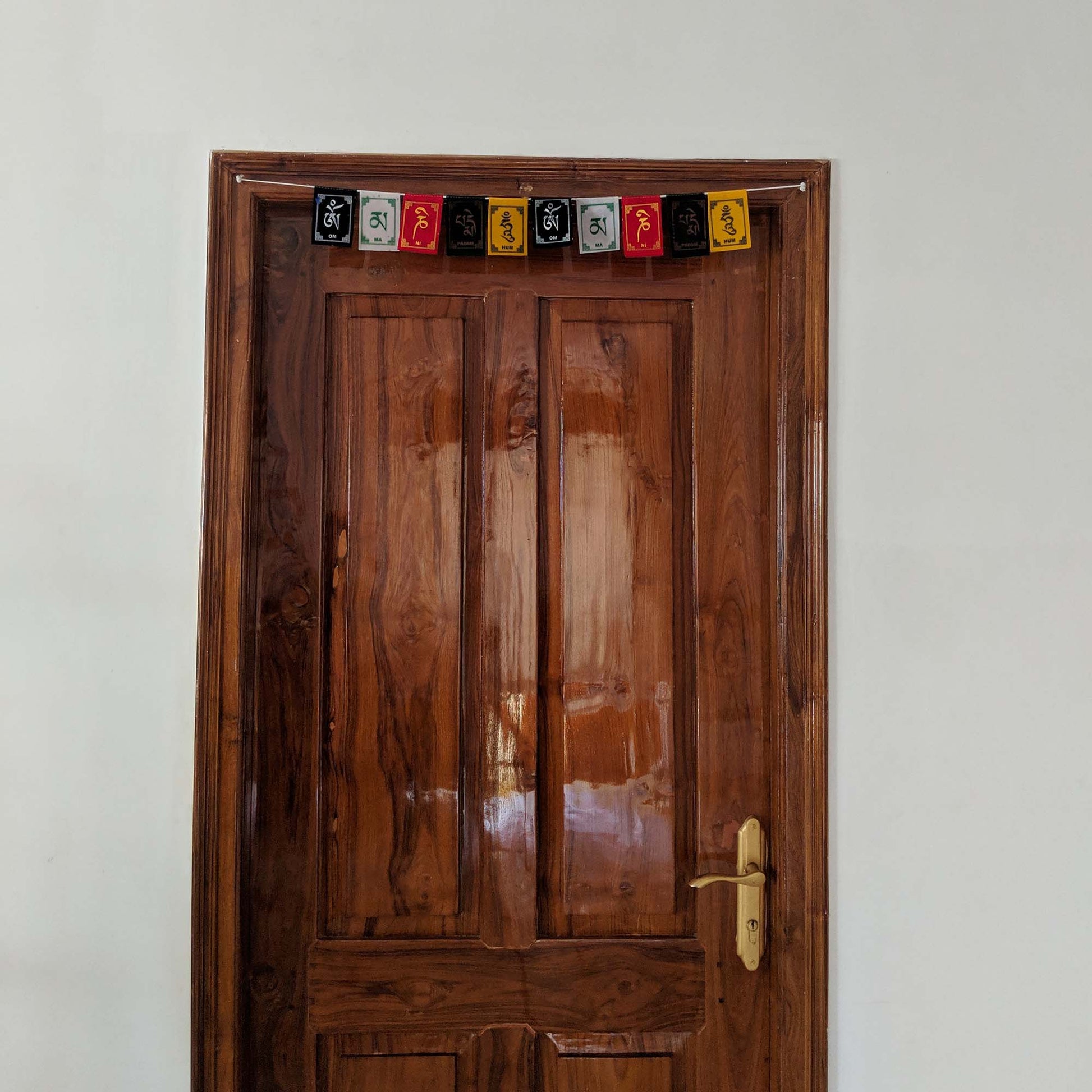 Prayer Flag Om Mani Padme Hum Velvet Mini on home door