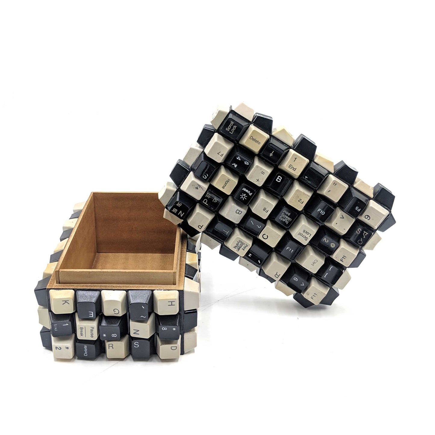 Wooden Box Keyboard Keys plain view