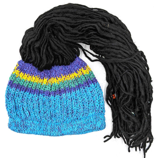 Black Dreadlocks Hemp Beanie Cap