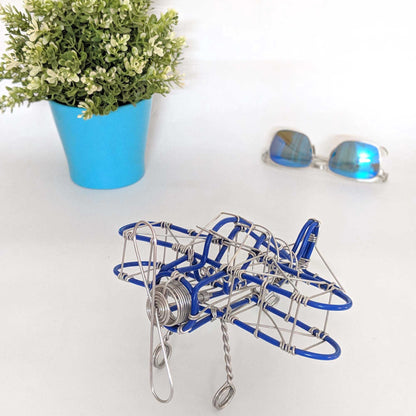Miniature Wire Art Airplane hand-crafted from aluminium wire
