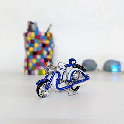 Miniature Wire Art Vespa Scooter hand-crafted from aluminium wire
