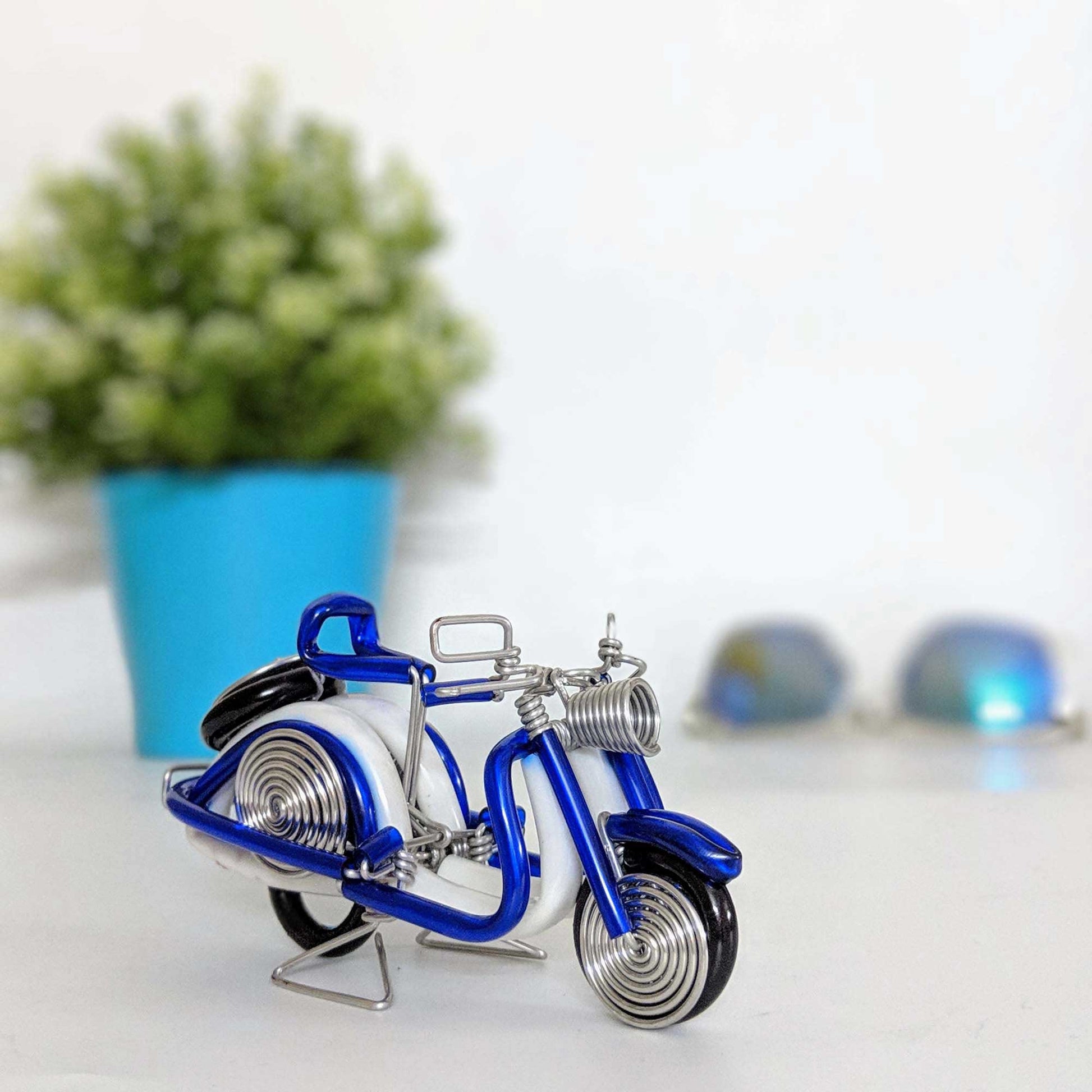Miniature Wire Art Vespa Scooter hand-crafted from aluminium wire