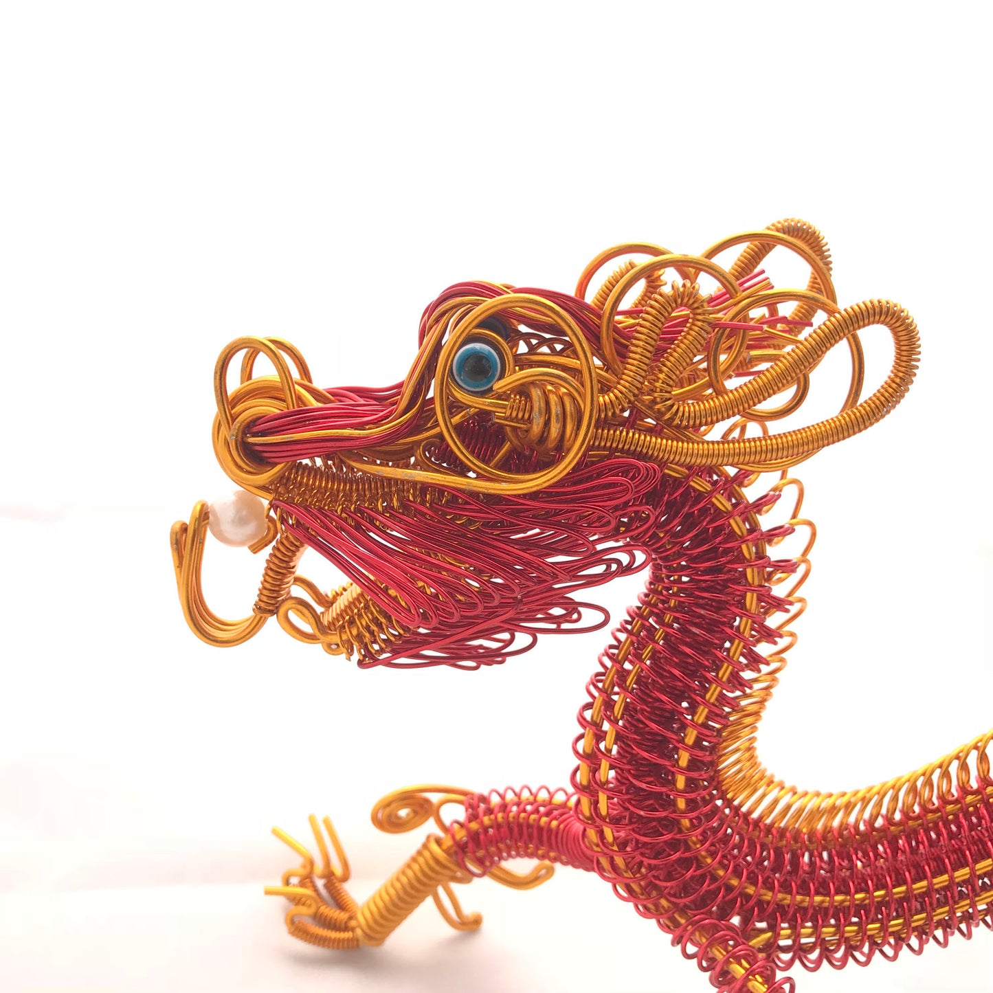 Hand-crafted wire art dragon