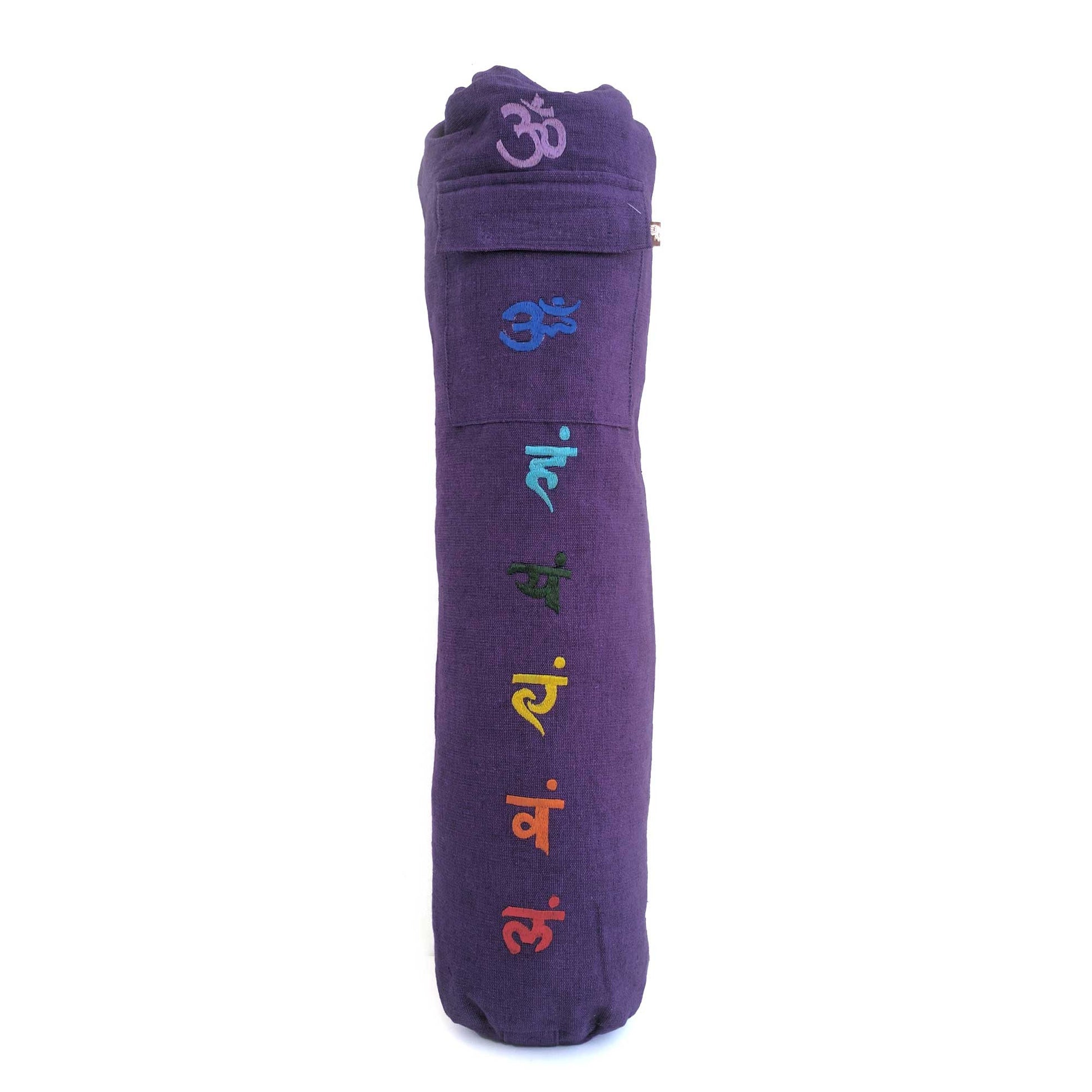 Yoga Mat Bag Om Symbols with hand-embroidery