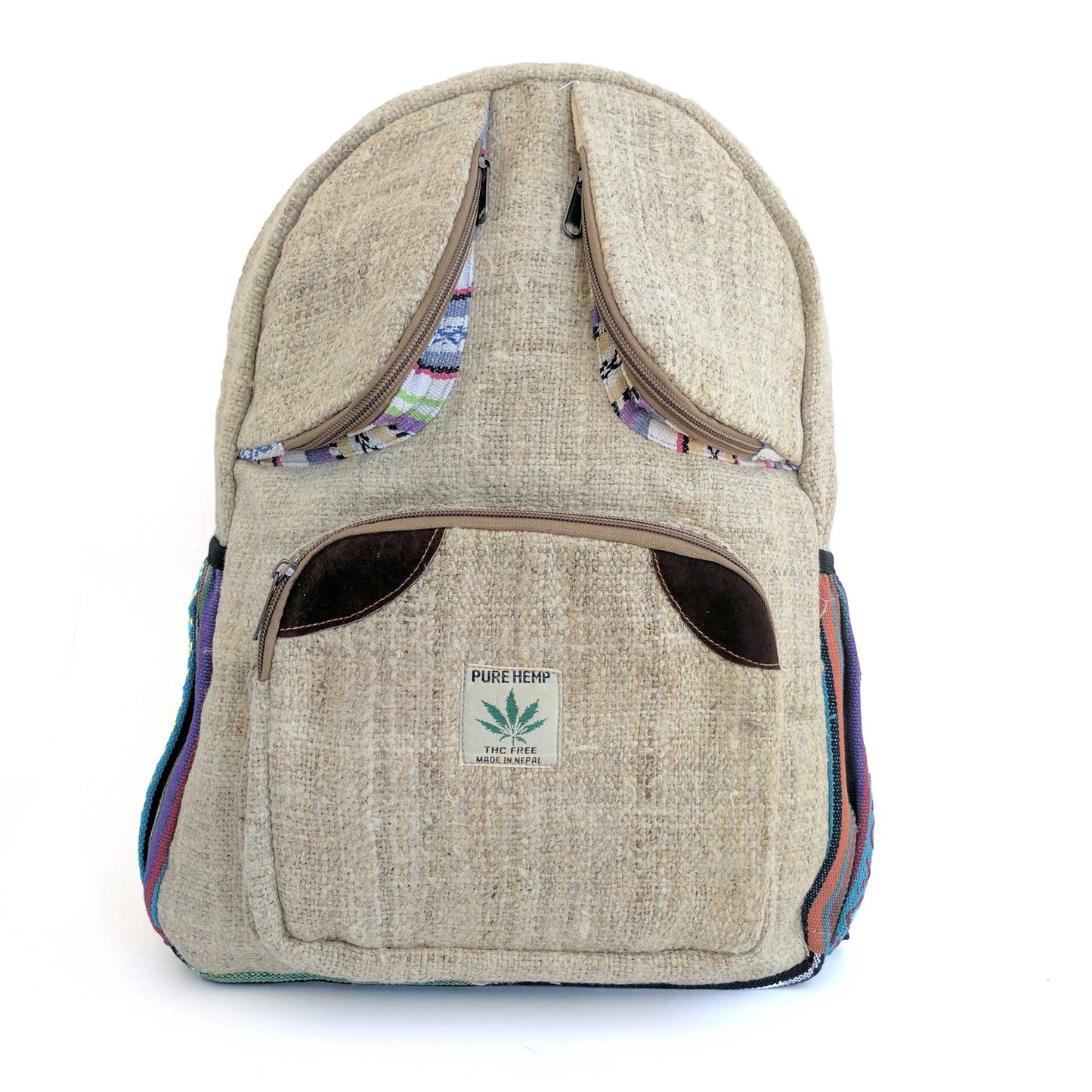 Backpack made from 100% pure hand-woven HEMP front view