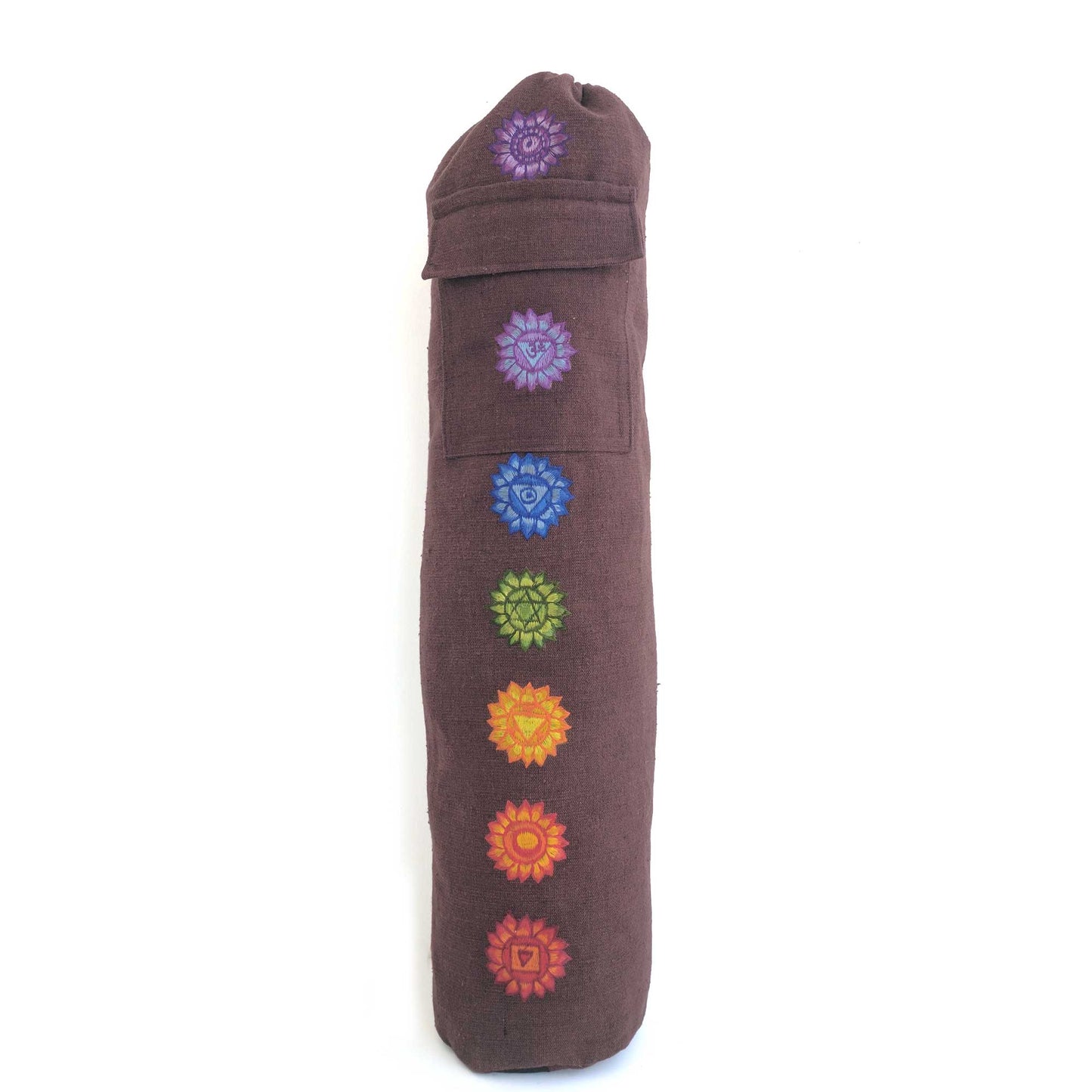 Yoga Mat Bag Chakras Maroon with hand-embroidery