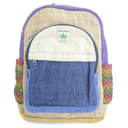 Hemp backpack made from 100% pure hand-woven HEMP and natural vegetable dye