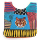 Cotton Shoulder Bag with embroidered Tiger