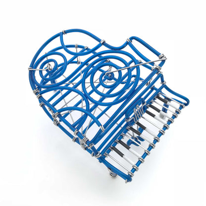 Miniature Wire Art Piano hand-crafted from aluminium wire