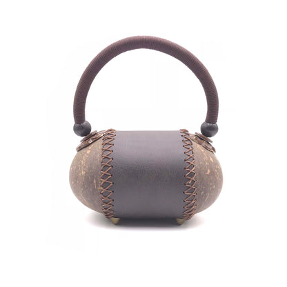 Handbag hand-crafted from coconut shells