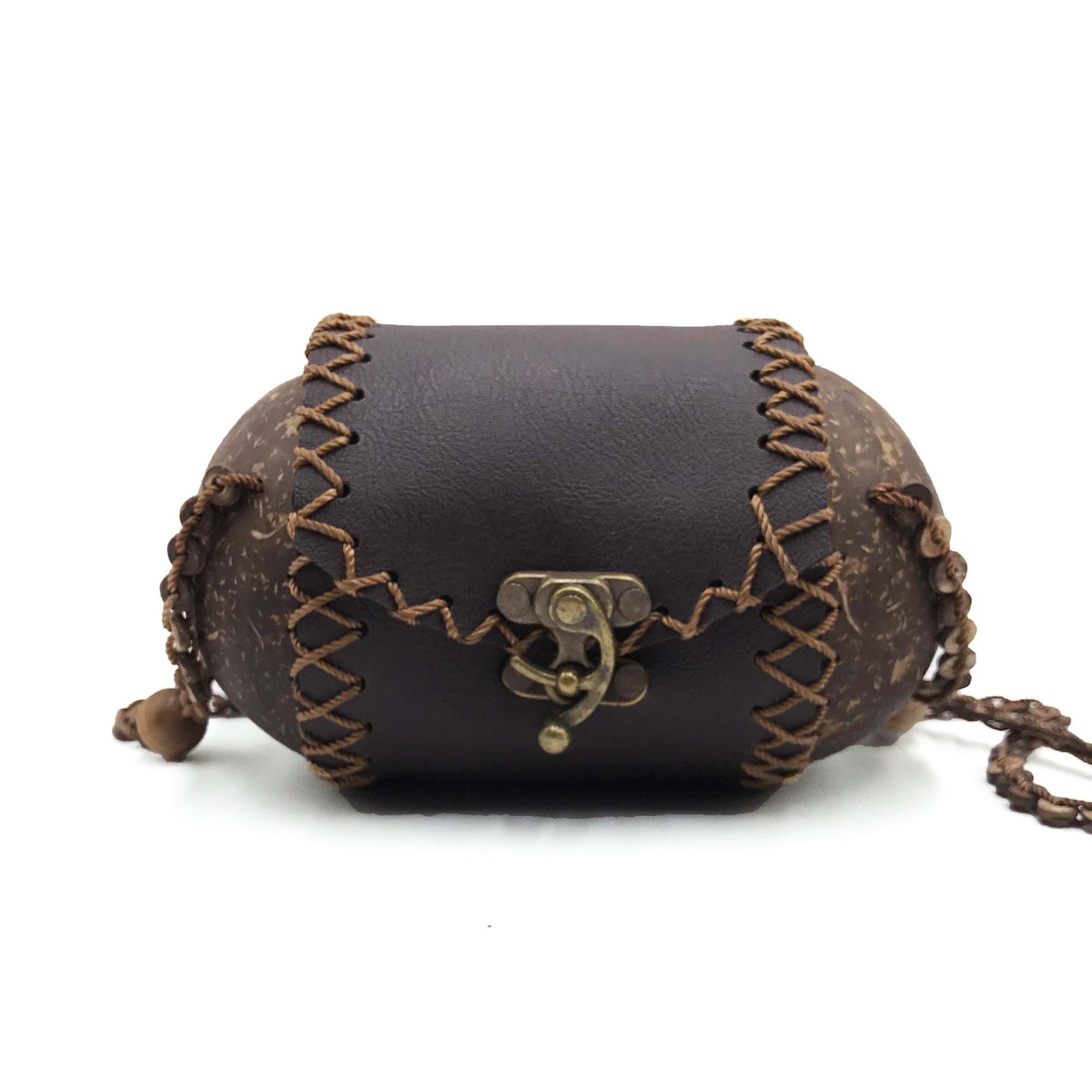Fair Trade Shoulder Bag Crafted from Coconut Shell - Tropical Parquet |  NOVICA
