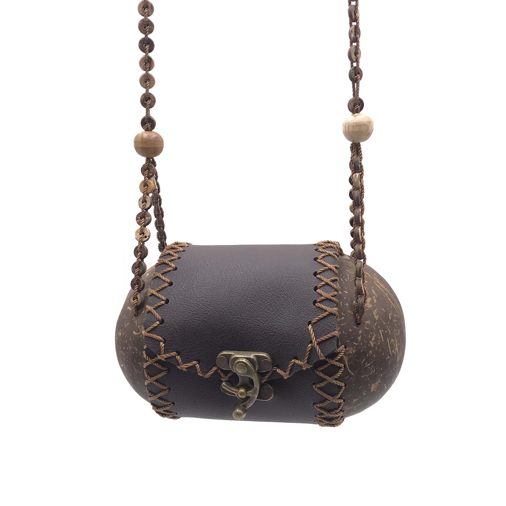 Dancing Danglers' Coconut Shell Mini Handbag