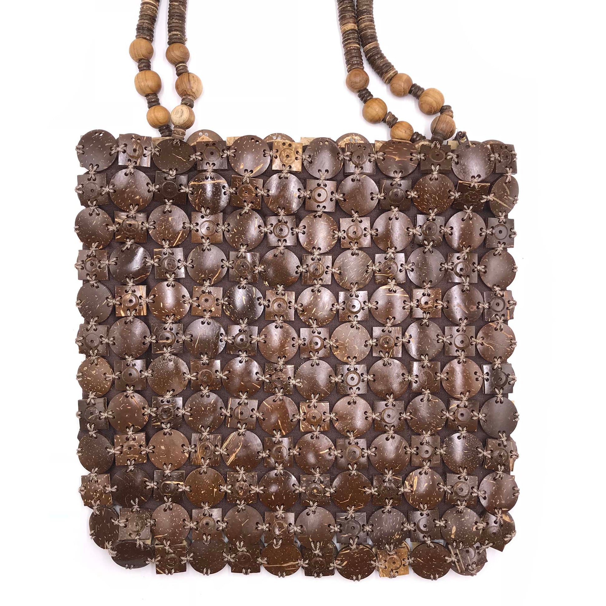 Hand-bag made from recycled coconut shells