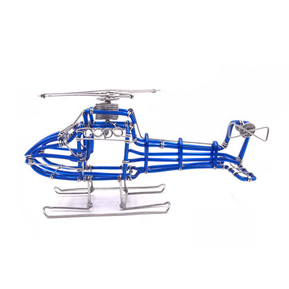 Miniature Wire Art Helicopter hand-crafted from aluminium wire