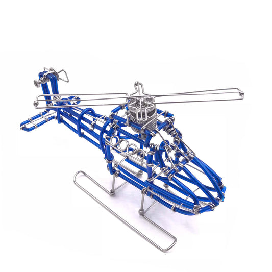 Miniature Wire Art Helicopter hand-crafted from aluminium wire