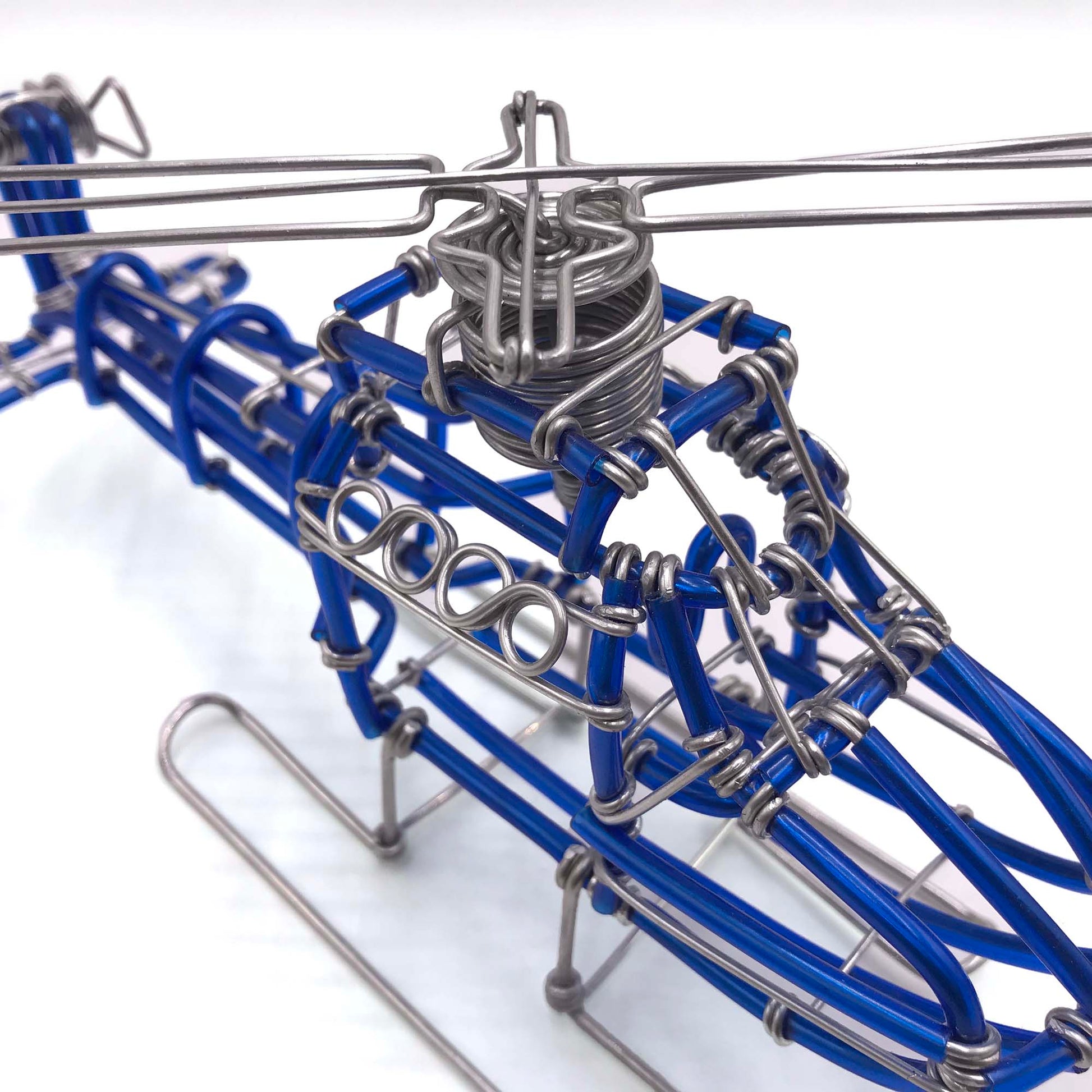 Miniature Wire Art Helicopter hand-crafted from aluminium wire