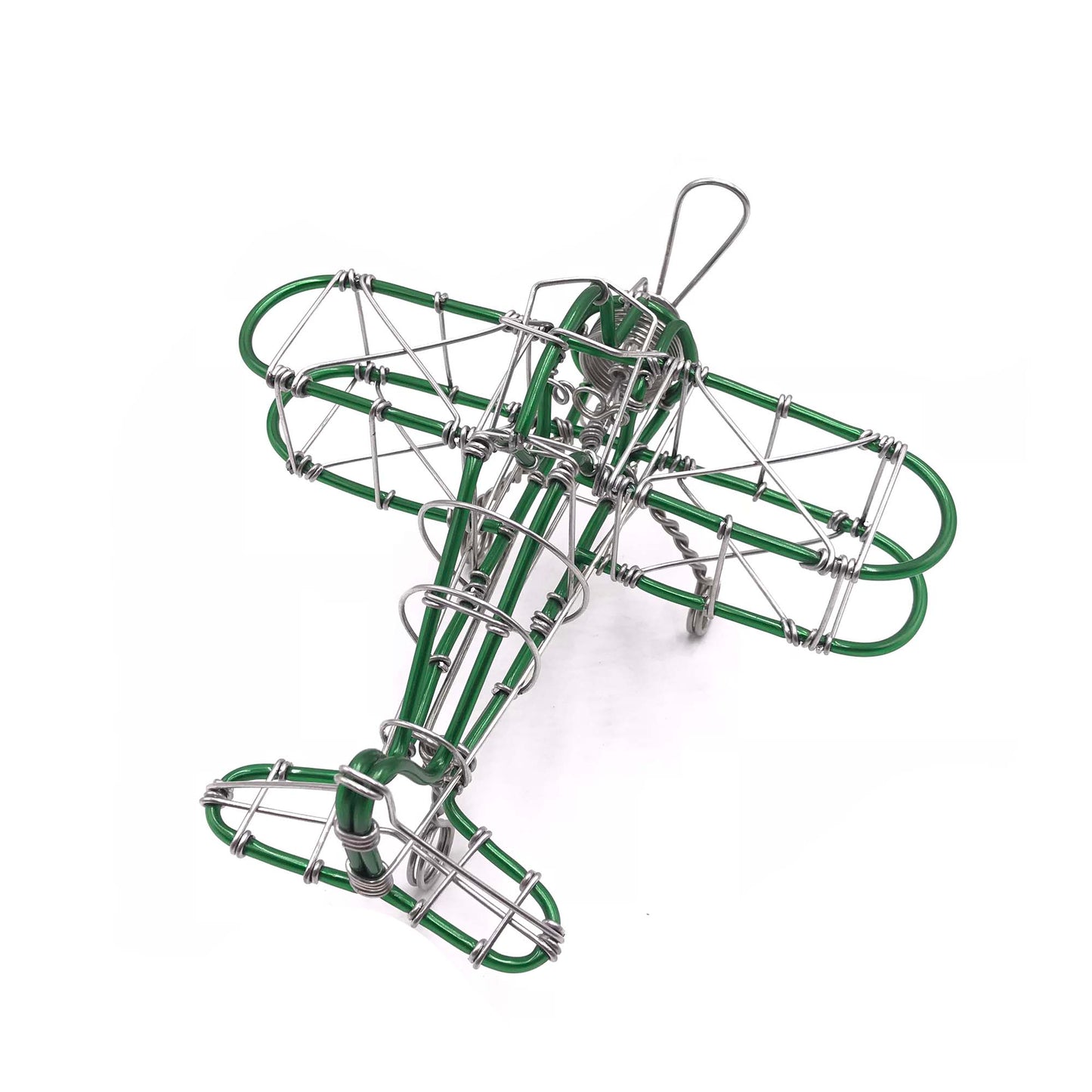 Miniature Wire Art Airplane hand-crafted from aluminium wire