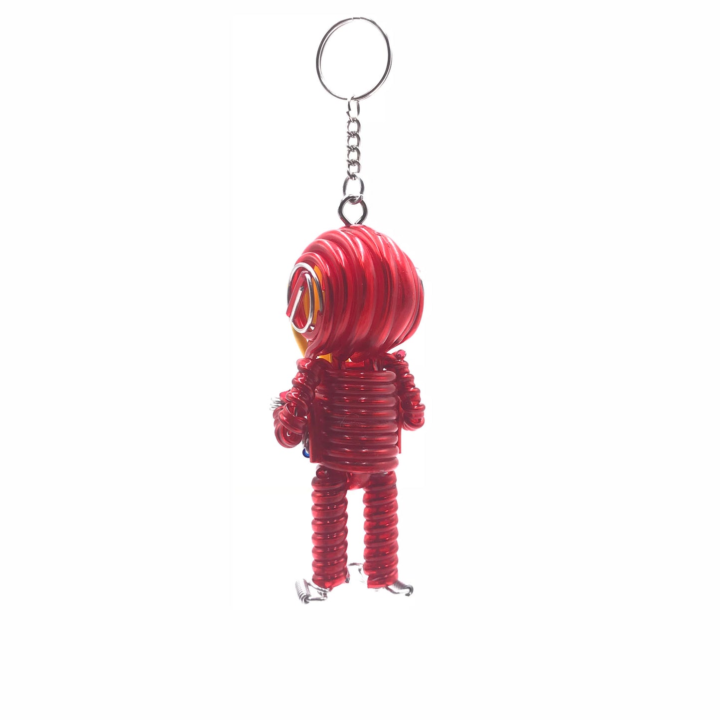 Miniature Wire Art Iron man Keychain hand-crafted from aluminium wire
