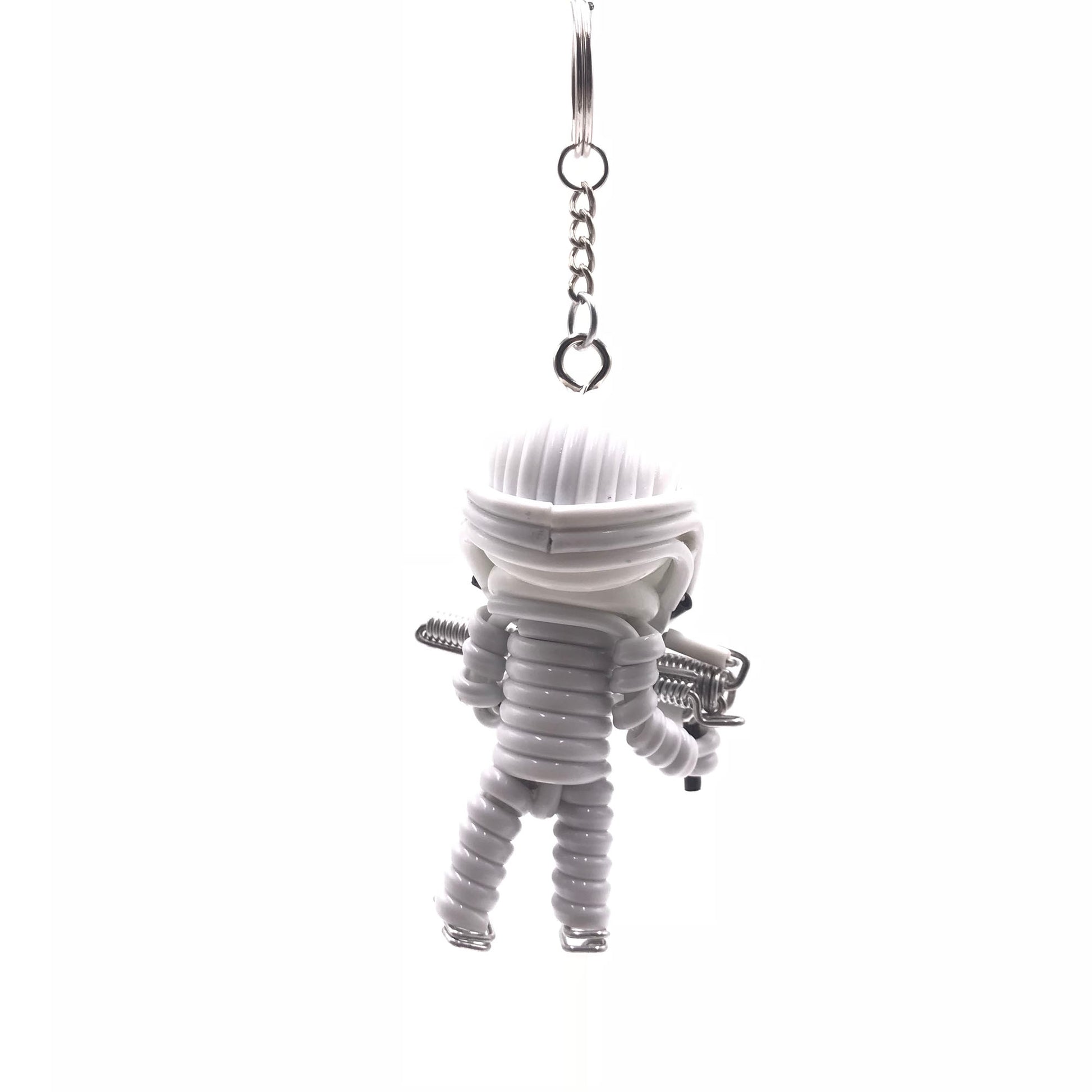 Miniature Wire Art storm trooper Keychain hand-crafted from aluminium wire
