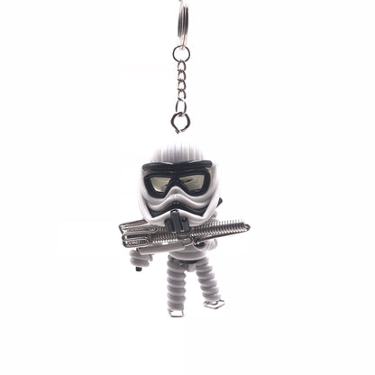 Miniature Wire Art storm trooper Keychain hand-crafted from aluminium wire