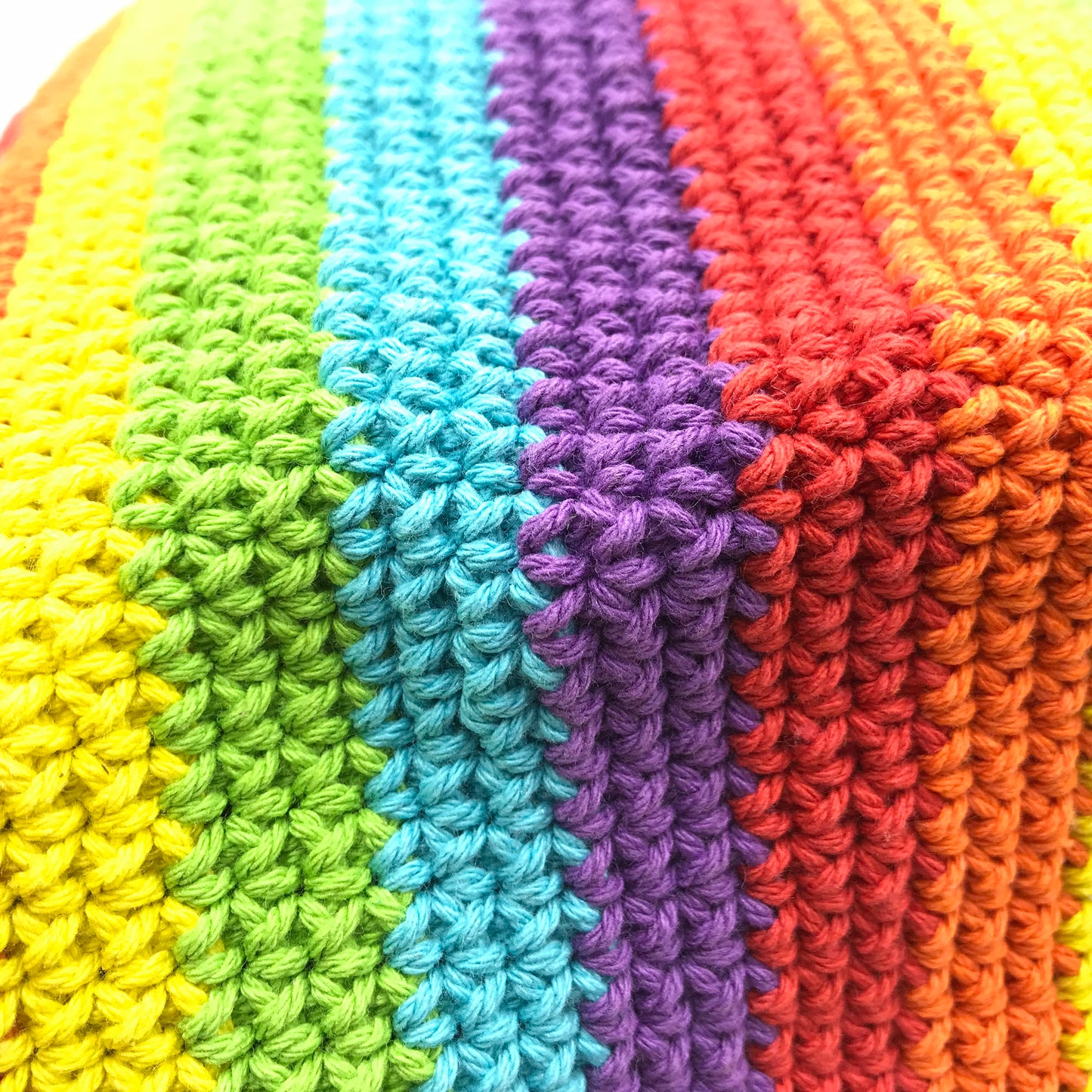 Crochet Rainbow Jhola Bag hand-crafted with Crochet work
