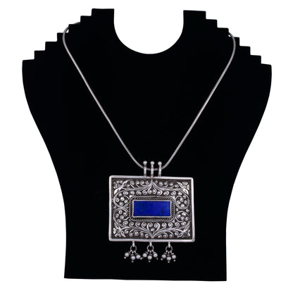 Silver Neckpiece Blue Lapis stone