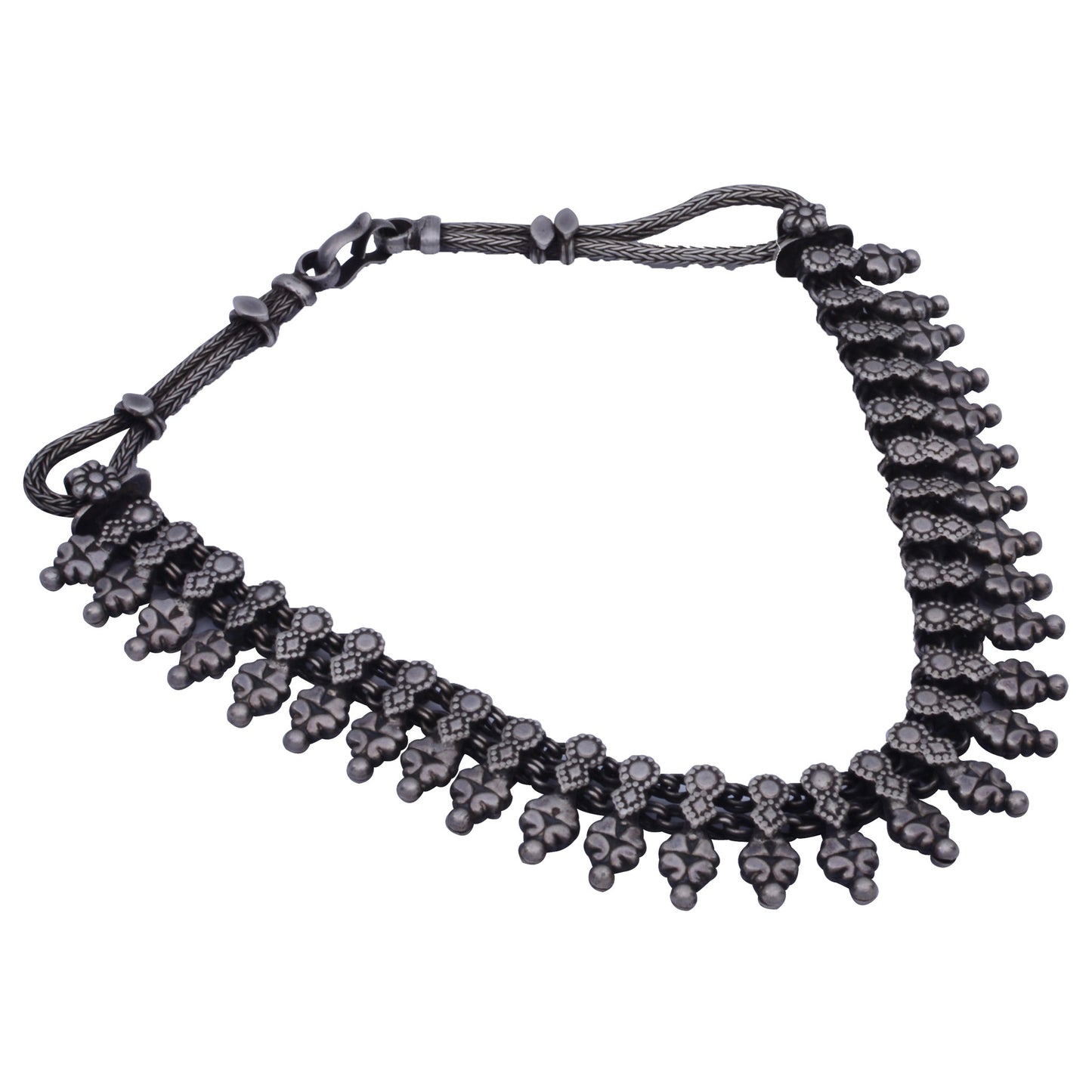 Sterling Silver Neckpiece Round Spikes