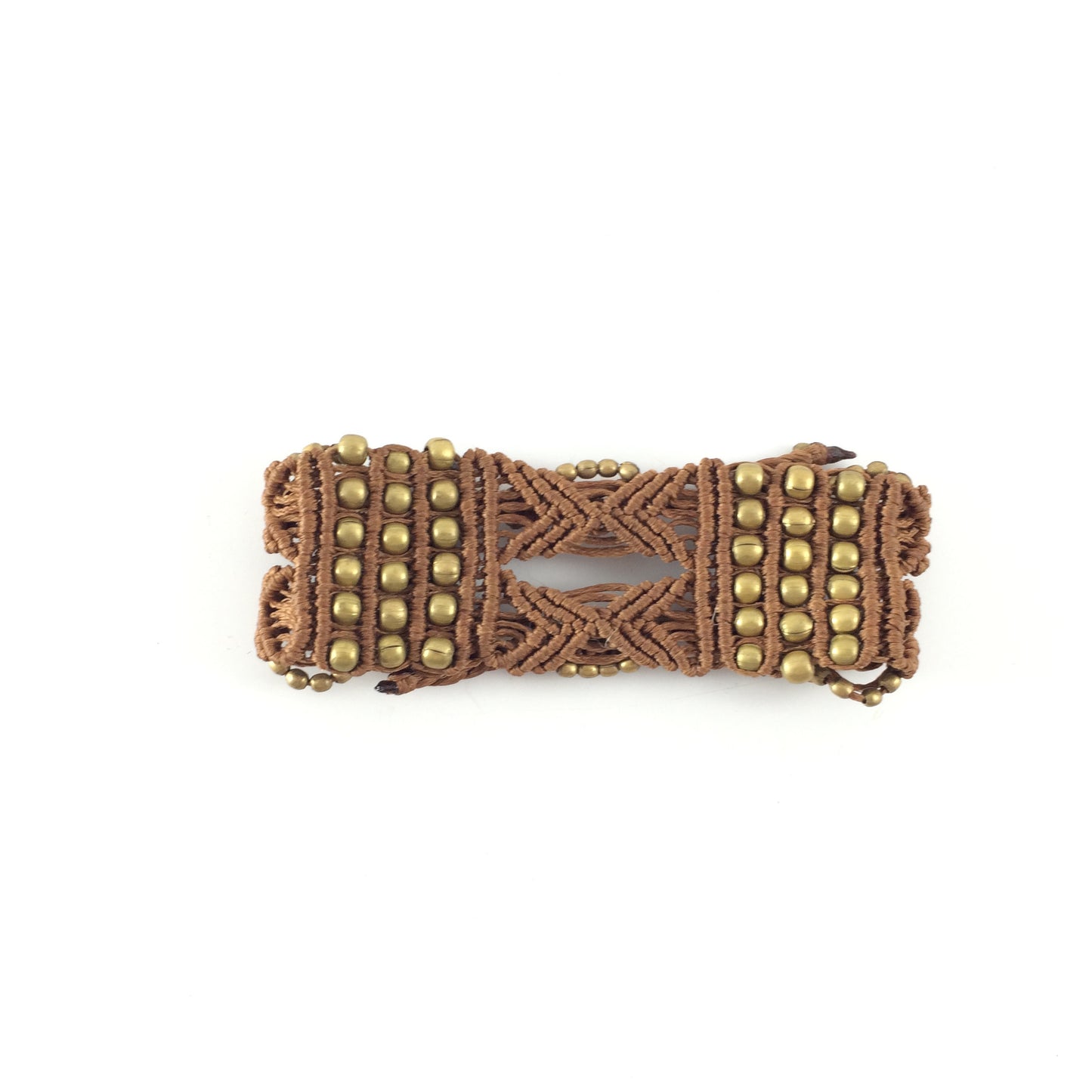 Bracelet handcrafted with Macrame art using highquality strings and brass elements