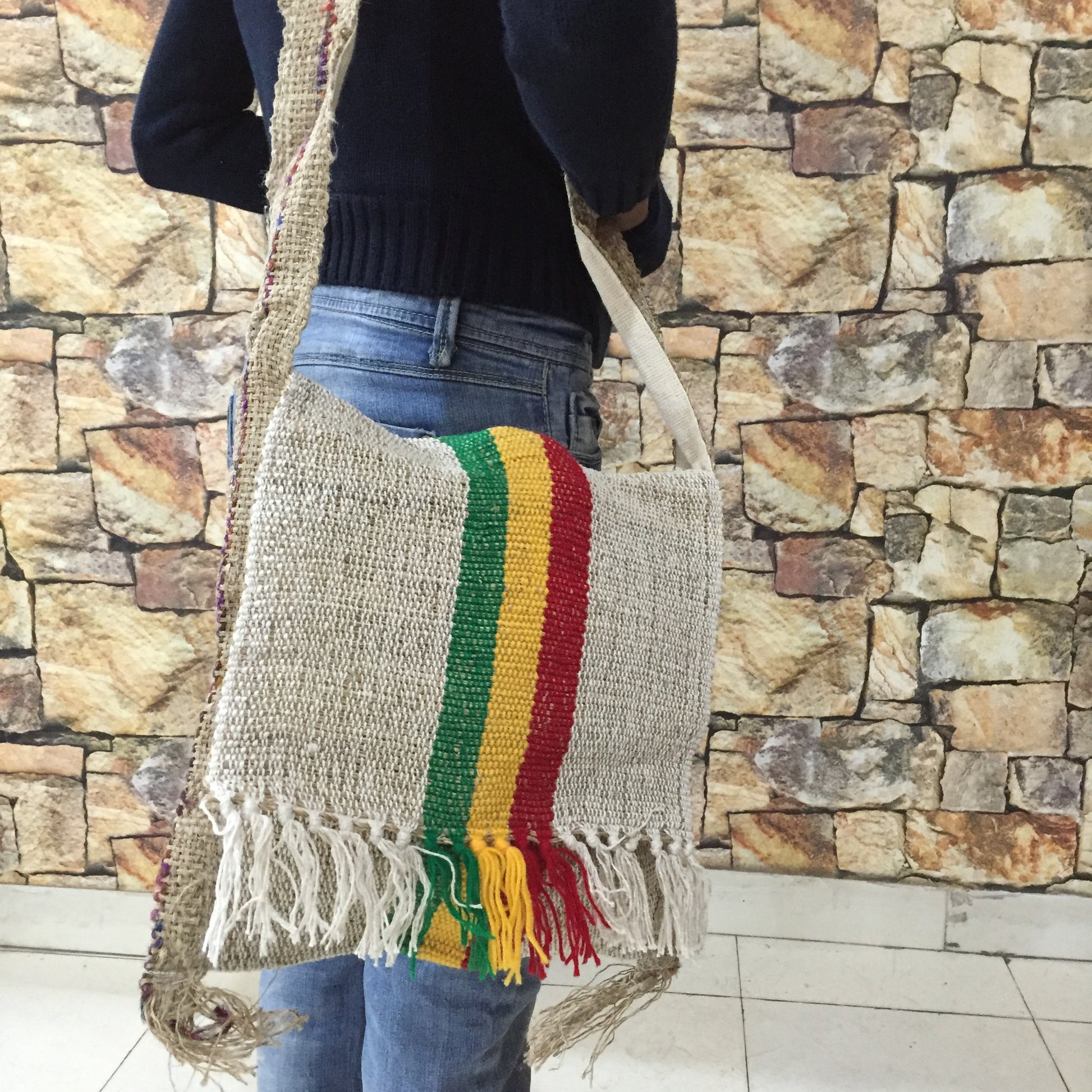 HEMP Rasta Shoulder Bag made from 100% natural, organic and eco-friendly handwoven HEMP