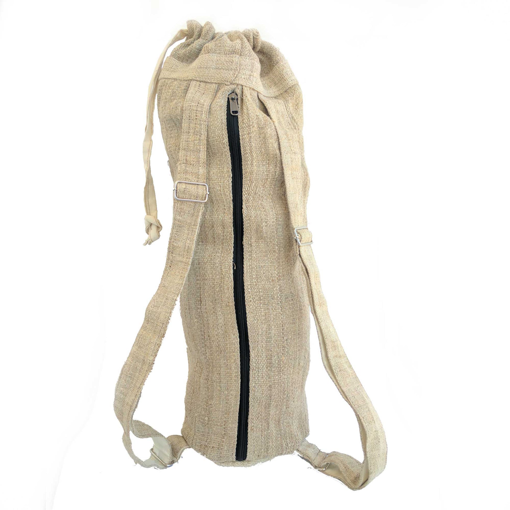 Yoga Mat Bag made from 100% pure hand woven hemp rear view