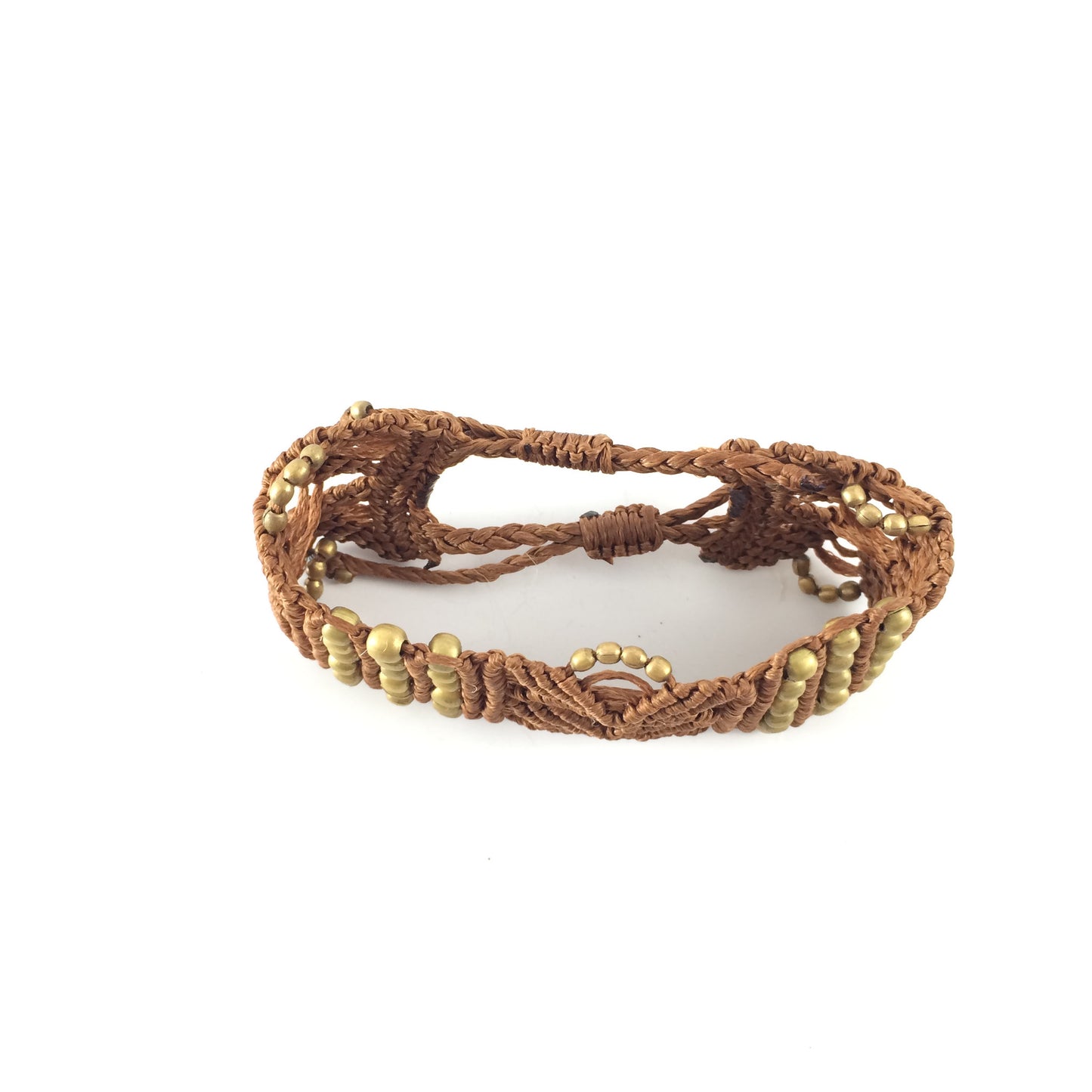 Bracelet handcrafted with Macrame art using highquality strings and brass elements