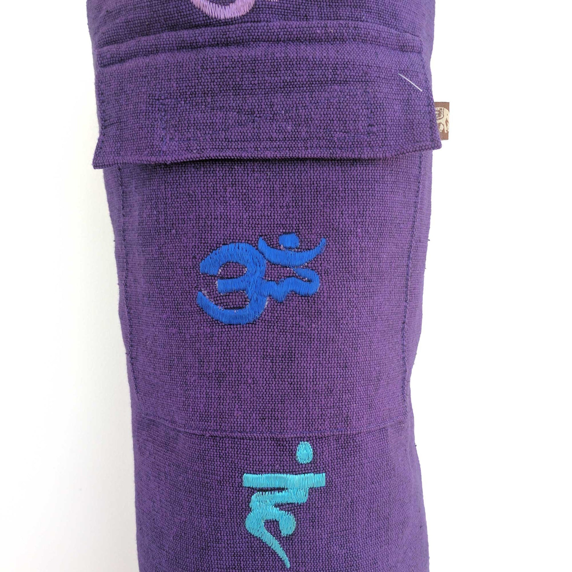 Yoga Mat Bag Om Symbols with hand-embroidery