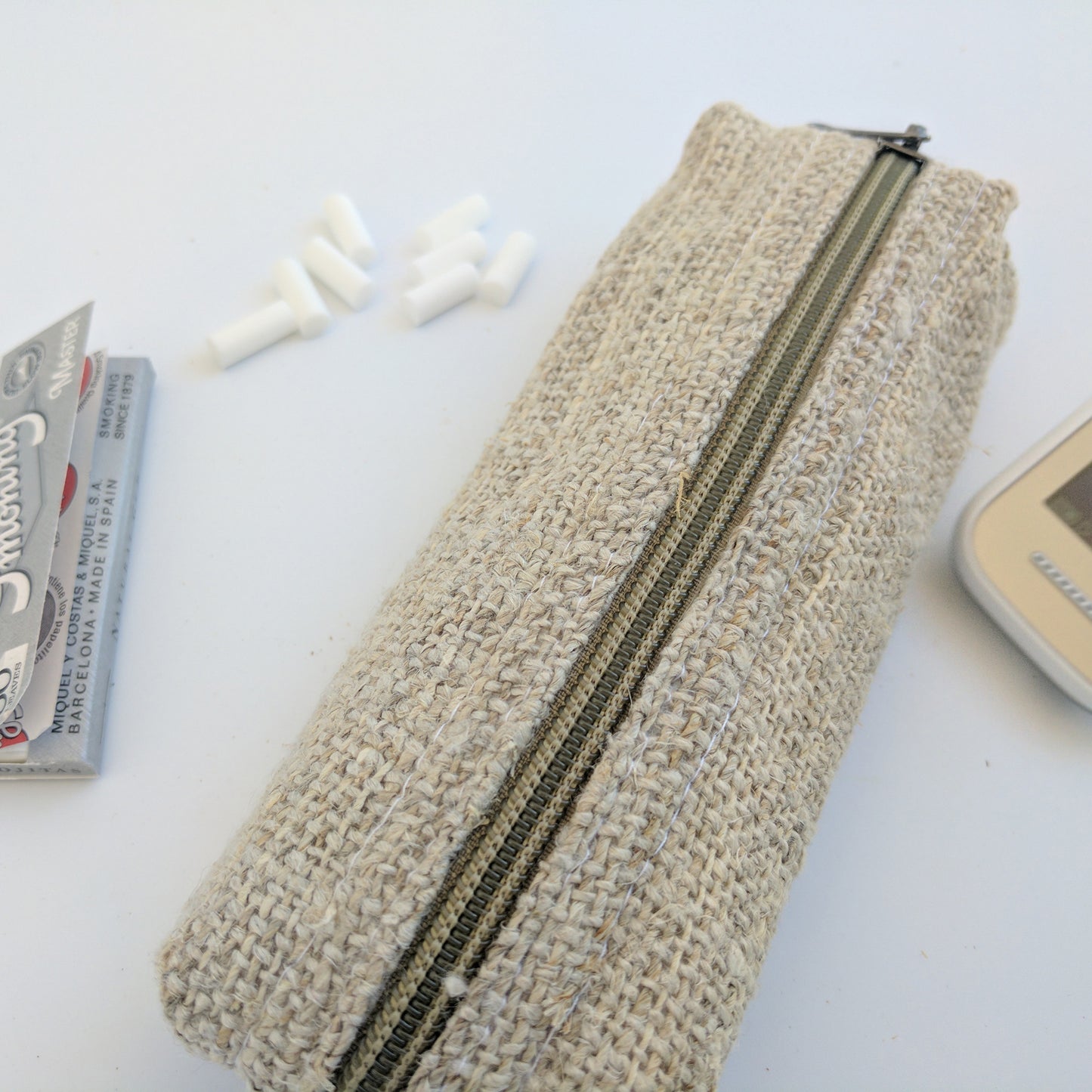 HEMP Pencil Pouch made from 100% natural, organic and eco-friendly handwoven HEMP