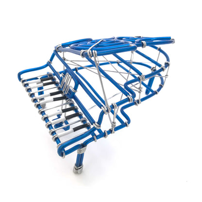 Miniature Wire Art Piano hand-crafted from aluminium wire