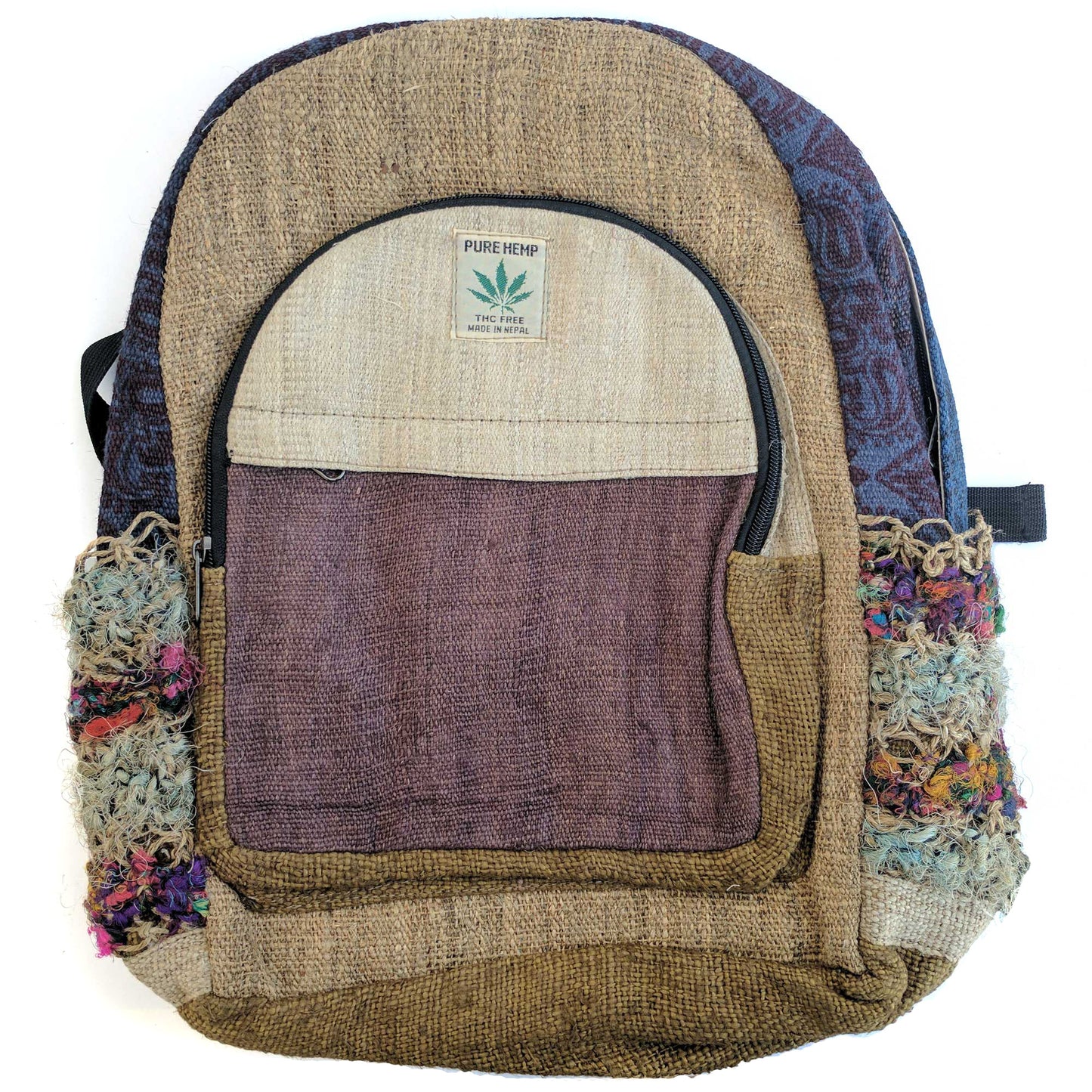 Hemp backpack made from 100% pure hand-woven HEMP and natural vegetable dye