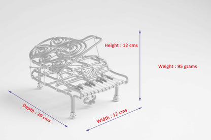 Miniature Wire Art Piano hand-crafted from aluminium wire