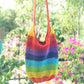 Crochet Rainbow Jhola Bag hand-crafted with Crochet work