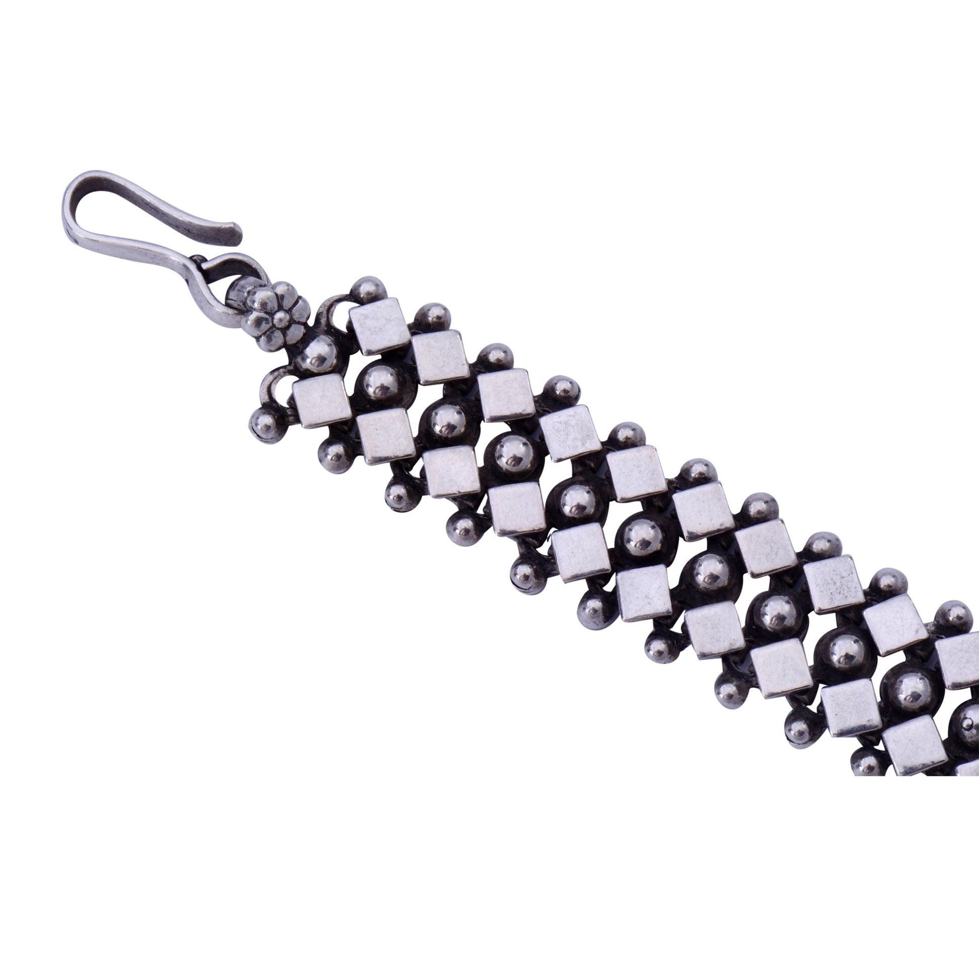 Sterling Silver Bracelet Diamond Balls Pattern