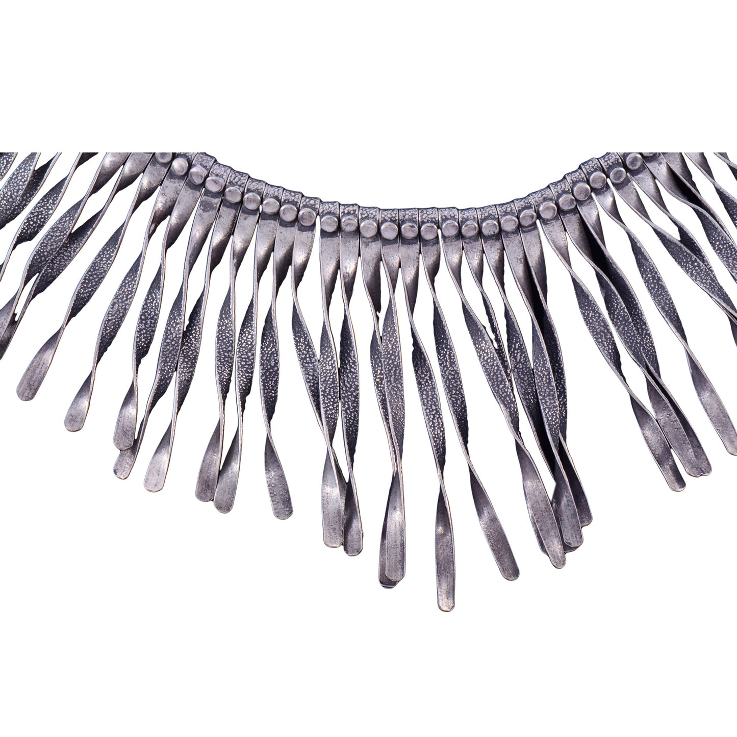 Sterling Silver Neckpiece Twisted Spikes