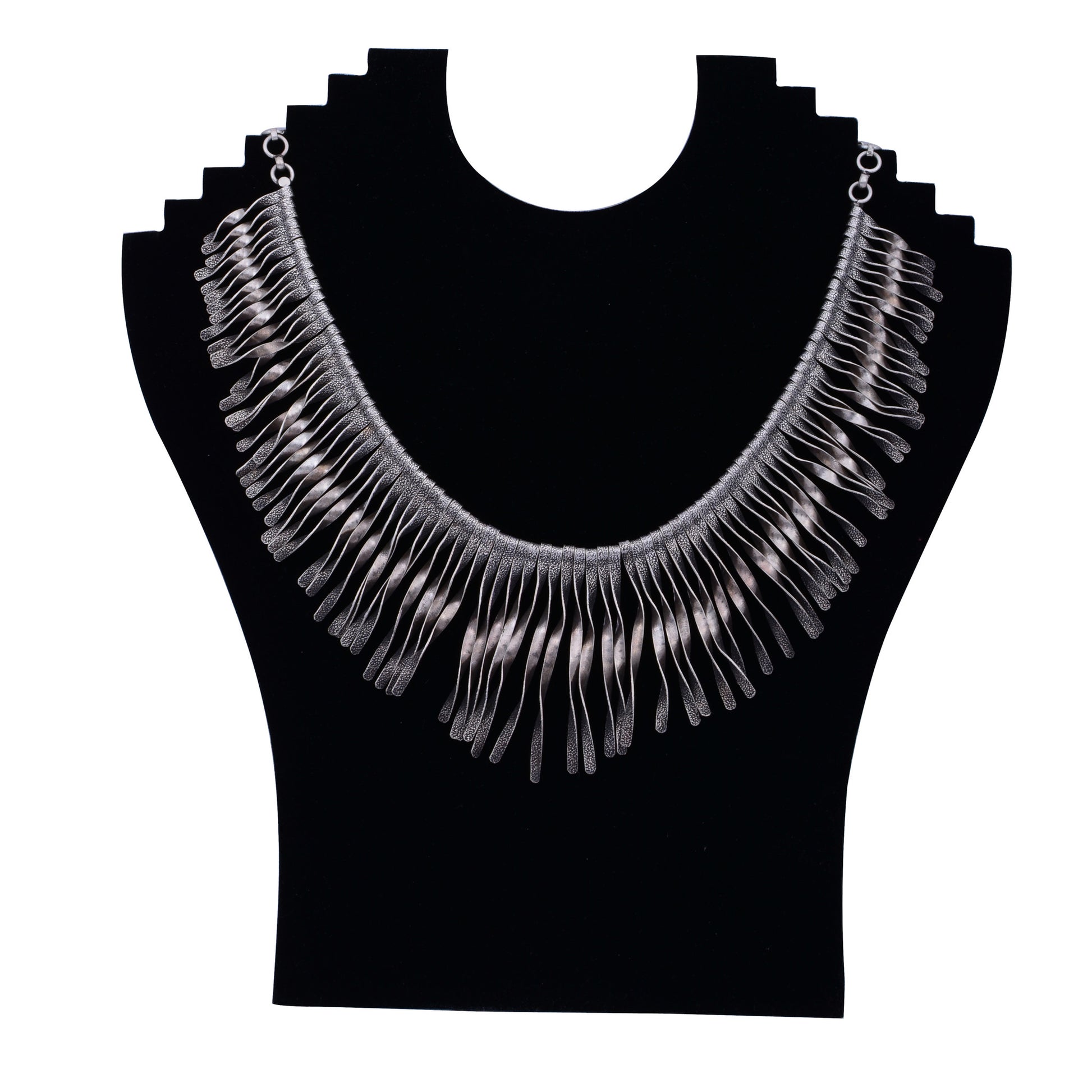 Sterling Silver Neckpiece Twisted Spikes