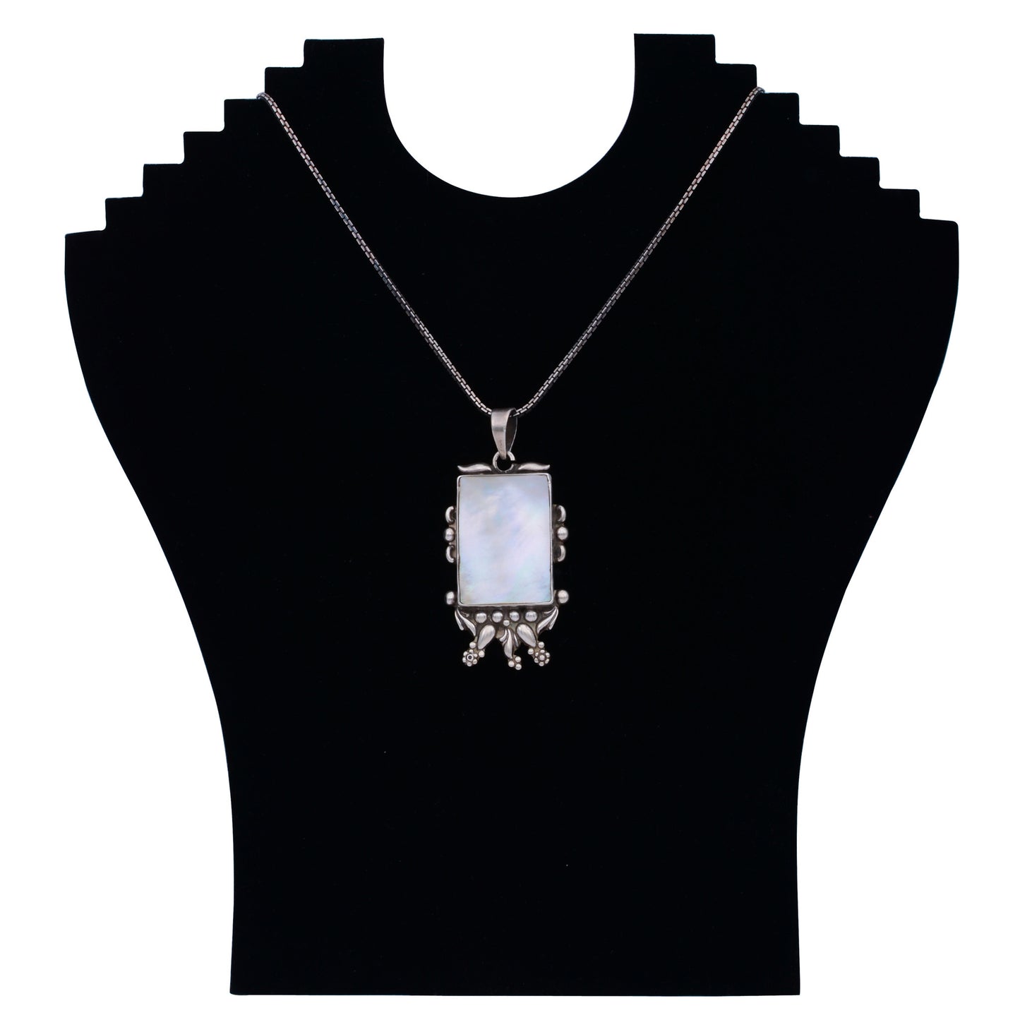 Sterling Silver Neckpiece Shell Pendant rectangle