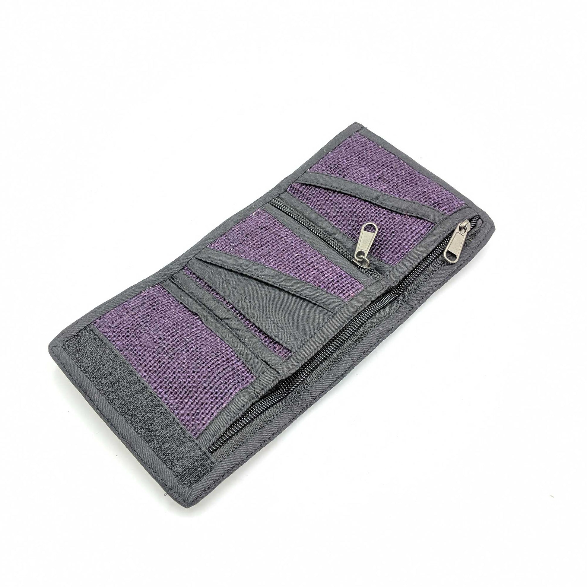 wallet made from 100% pure hemp with purple vegetable dye