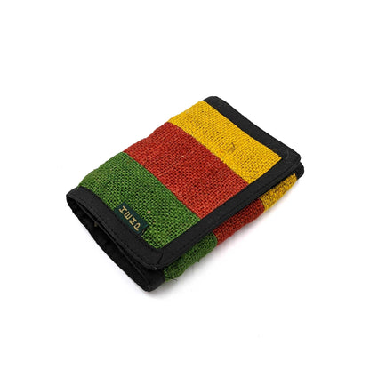 Hemp Wallet 3 Fold Rasta Front Look