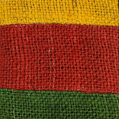 Hemp Wallet 3 Fold Rasta Fabric Closeup