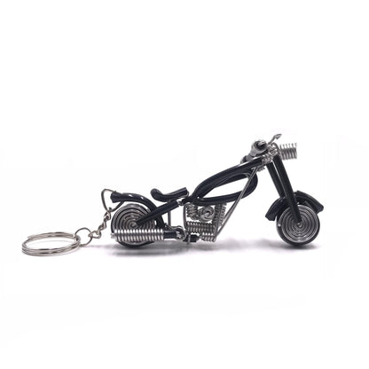 Miniature Wire Art Bike Keychain hand-crafted from aluminium wire