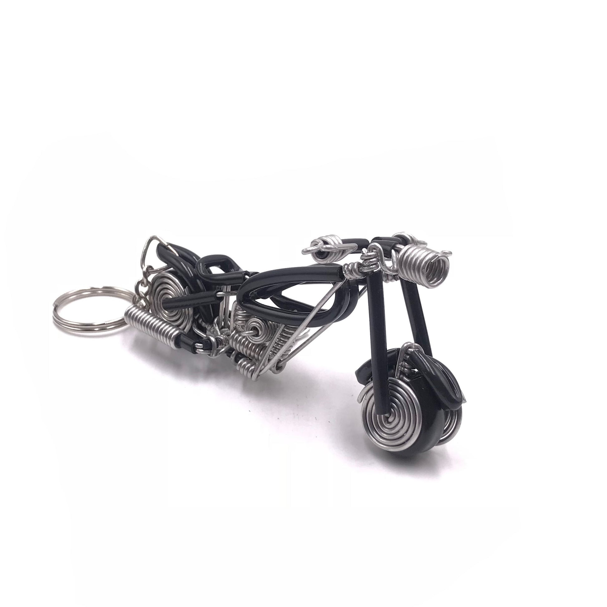 Miniature Wire Art Bike Keychain hand-crafted from aluminium wire